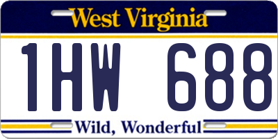 WV license plate 1HW688