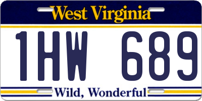 WV license plate 1HW689