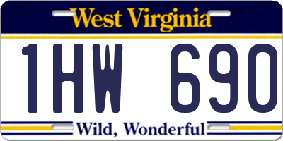 WV license plate 1HW690
