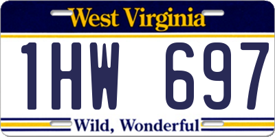 WV license plate 1HW697