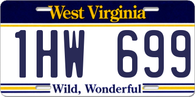 WV license plate 1HW699