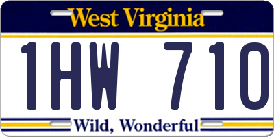 WV license plate 1HW710
