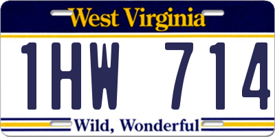 WV license plate 1HW714