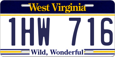 WV license plate 1HW716
