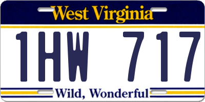 WV license plate 1HW717