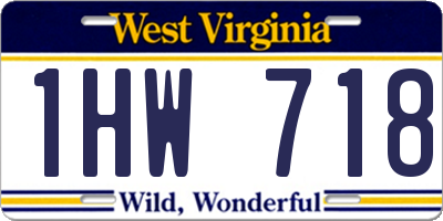 WV license plate 1HW718