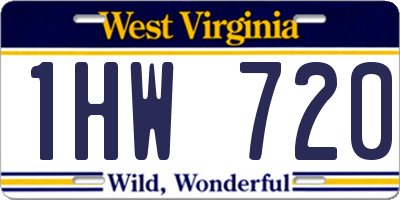 WV license plate 1HW720