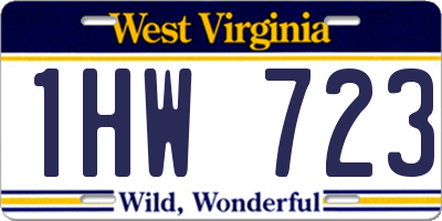 WV license plate 1HW723