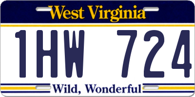 WV license plate 1HW724