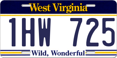WV license plate 1HW725