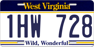 WV license plate 1HW728