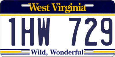 WV license plate 1HW729