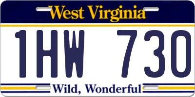 WV license plate 1HW730