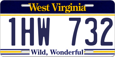 WV license plate 1HW732