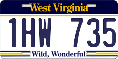 WV license plate 1HW735