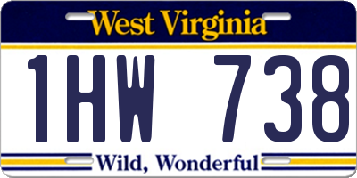 WV license plate 1HW738