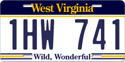 WV license plate 1HW741
