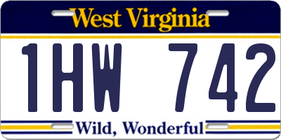 WV license plate 1HW742