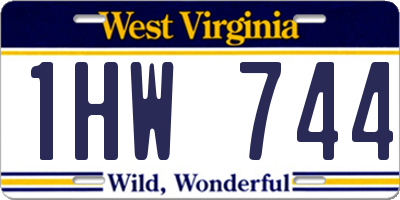 WV license plate 1HW744