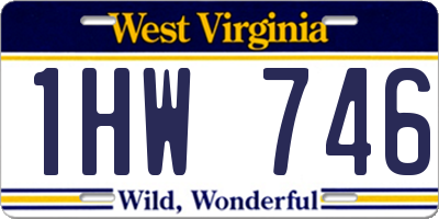 WV license plate 1HW746
