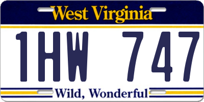 WV license plate 1HW747
