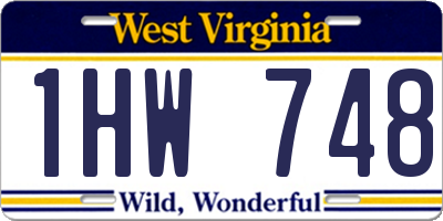 WV license plate 1HW748