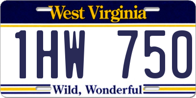 WV license plate 1HW750