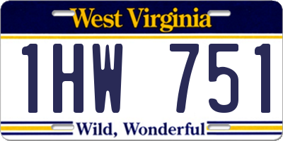 WV license plate 1HW751