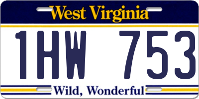 WV license plate 1HW753