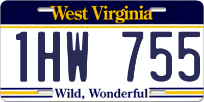 WV license plate 1HW755