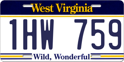 WV license plate 1HW759