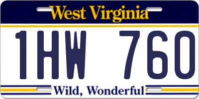 WV license plate 1HW760