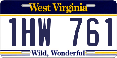 WV license plate 1HW761