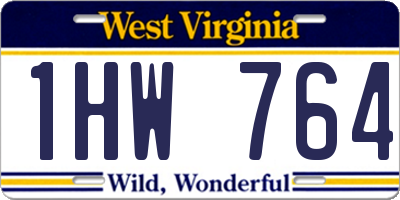 WV license plate 1HW764
