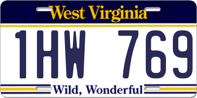 WV license plate 1HW769