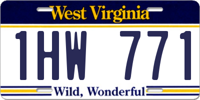 WV license plate 1HW771
