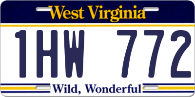 WV license plate 1HW772