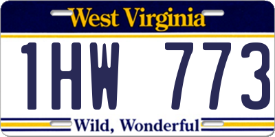 WV license plate 1HW773