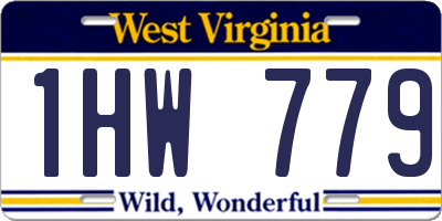 WV license plate 1HW779