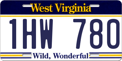 WV license plate 1HW780