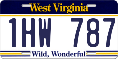WV license plate 1HW787