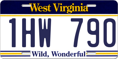 WV license plate 1HW790