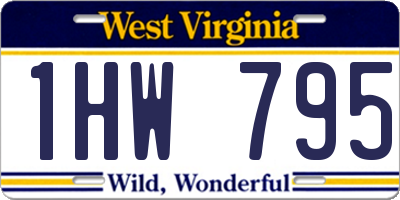 WV license plate 1HW795