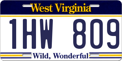 WV license plate 1HW809