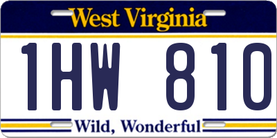 WV license plate 1HW810