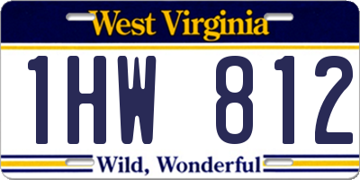 WV license plate 1HW812