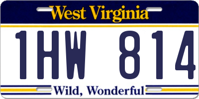 WV license plate 1HW814