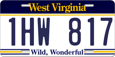 WV license plate 1HW817
