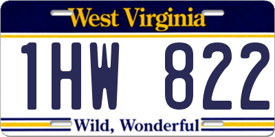 WV license plate 1HW822
