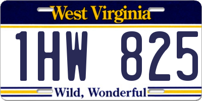 WV license plate 1HW825